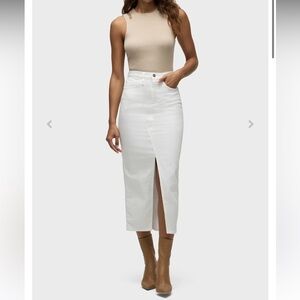 NWT Hudson Jeans Reconstructed White Denim Midi Skirt